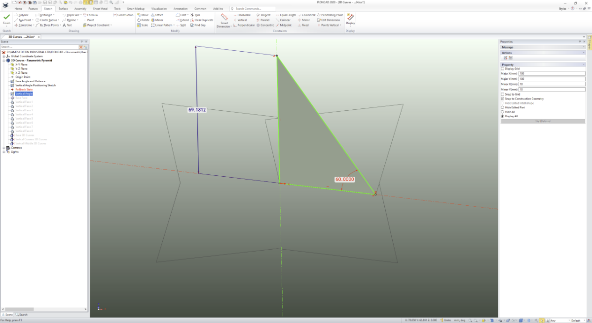 Draw parametric 3d sketch - General Discussion - IronCAD Community
