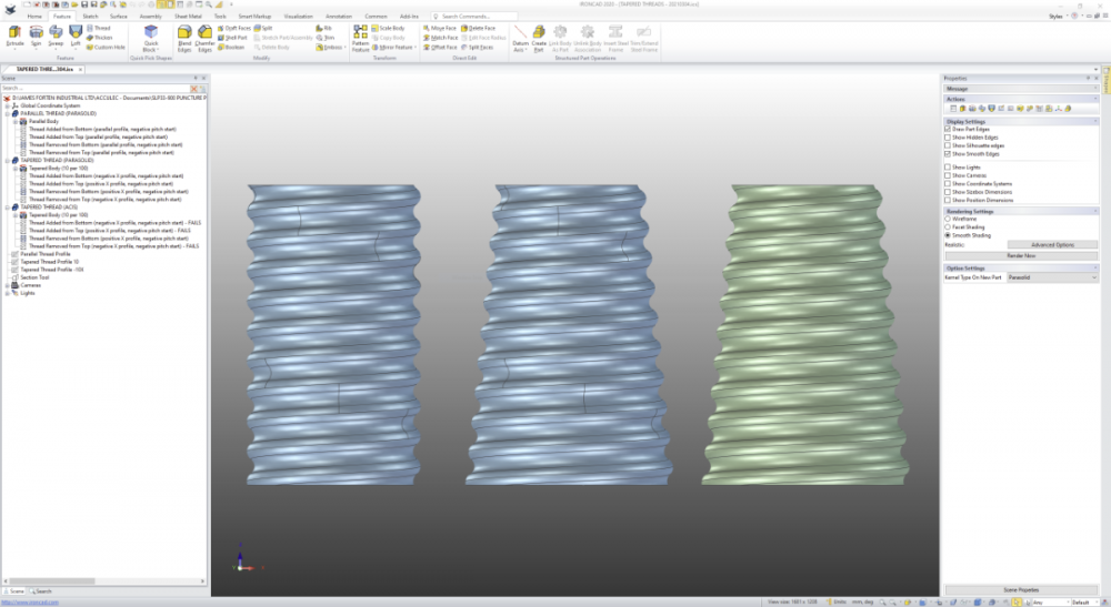 how to make a tapered thread in solidworks