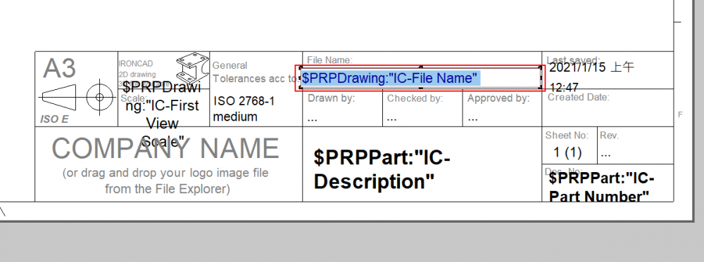 CAXA Draft File name list in Title block - General Discussion - IronCAD ...